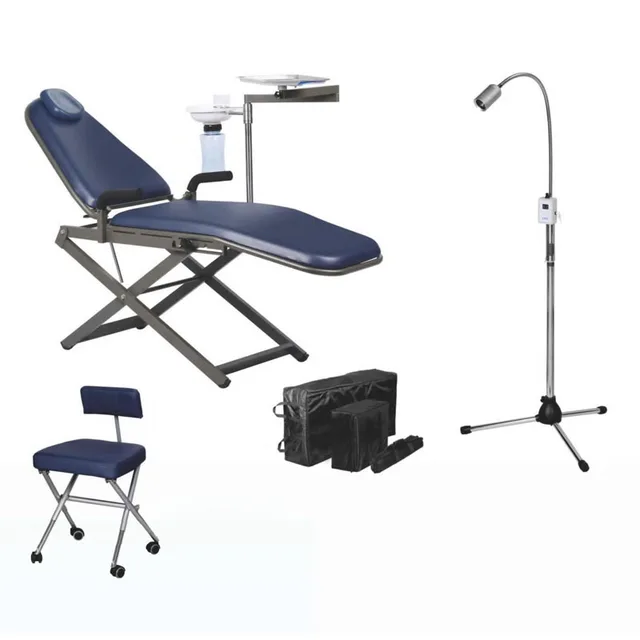 TPC PC2720+2740+2760 Portable Dental Chair Unit Including Dentist Stool Patient Chair Mobile Light Tray and Nylon Bag