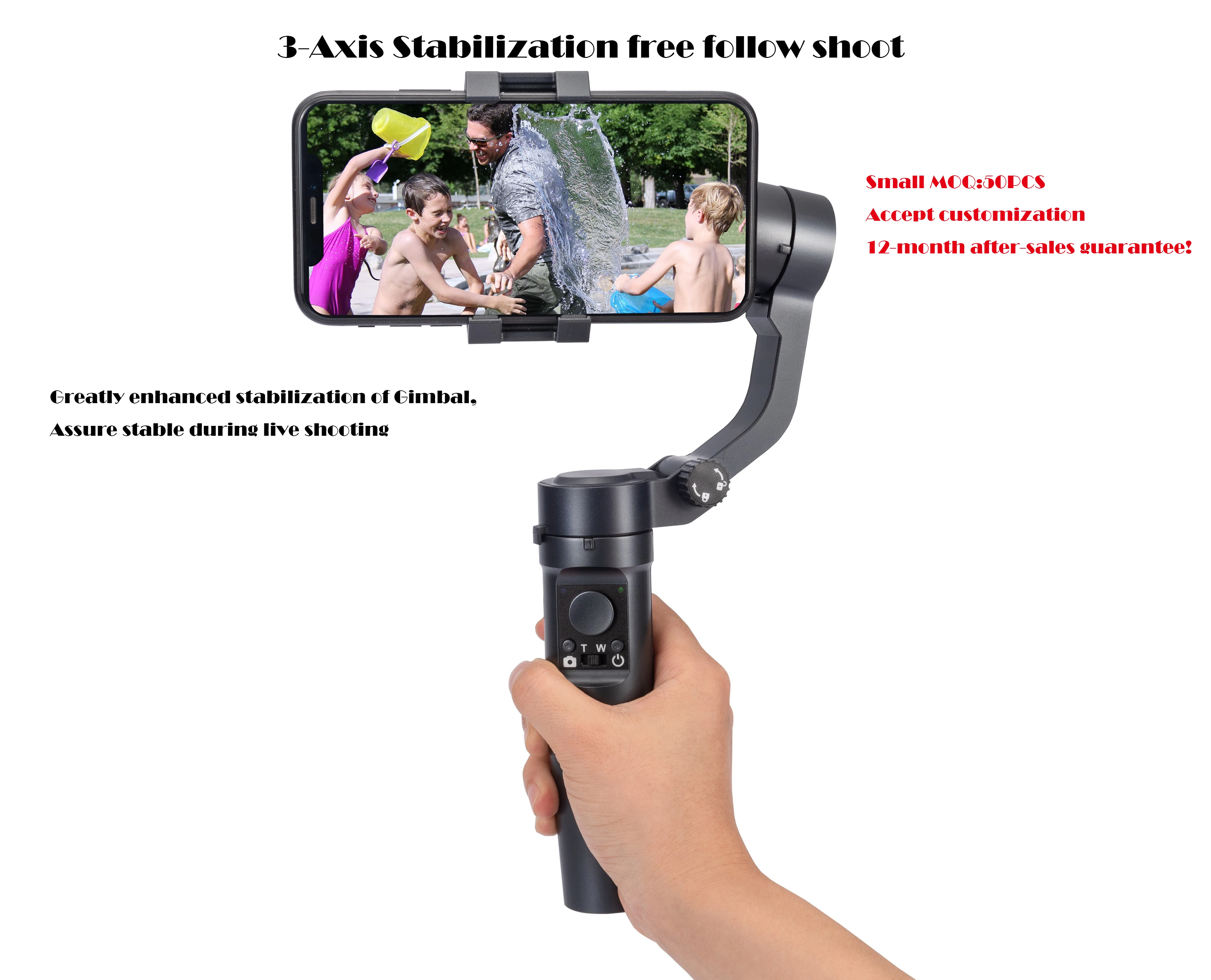 FY3 3-Axis USB Charging Gimbal Universal Adjustable Direction for Smartphone Video Photography Handy Camera Gimbal Mobile Phone