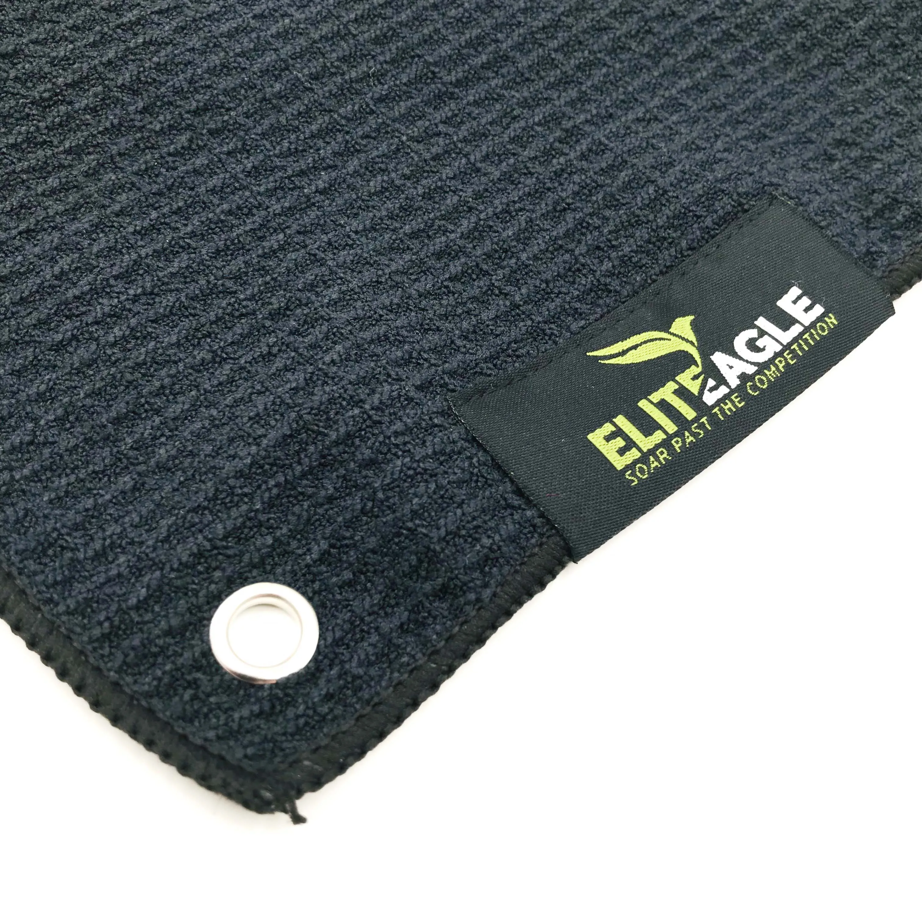 Wuxi Ivy Textile Custom Microfiber Golf Towel High Quality Embroidered Waffle Weave with Carabiner Microfibre Cloth