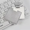 Xf silver - espejo 60*60mm, funda de cuero 68*65mm