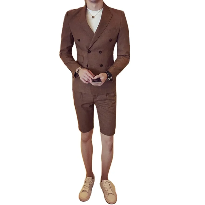 2022 Summer Men's Brown Suits With 