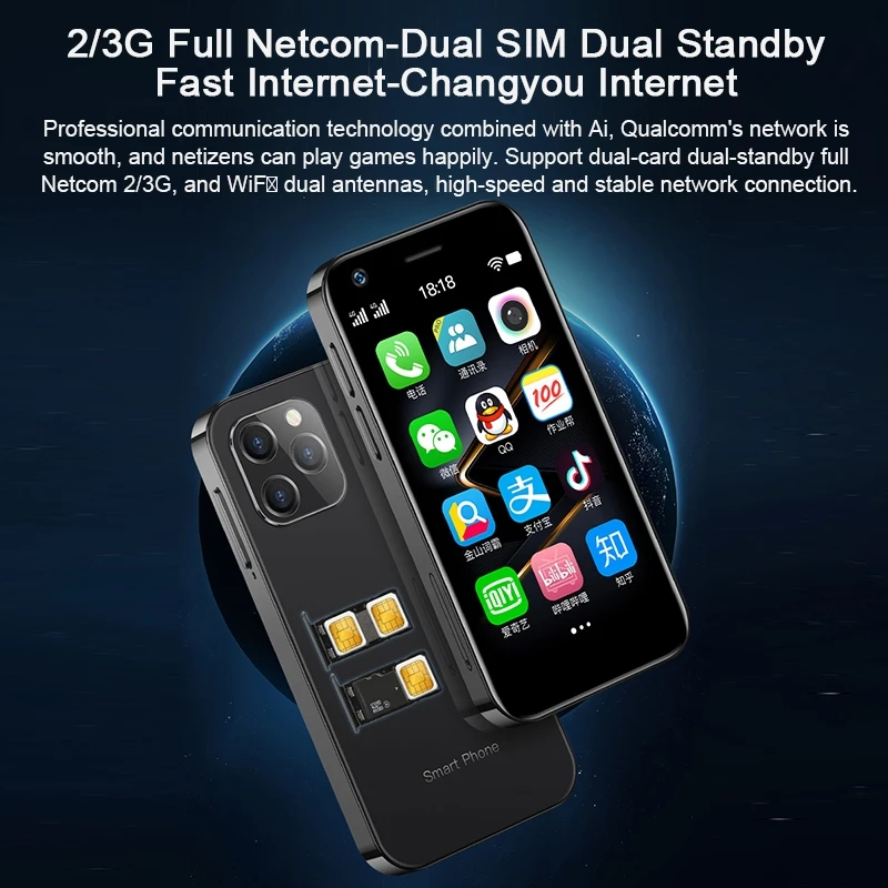 SOYES XS12 Palm Phone - Compact 3.0 Inch Android 9 Smartphone