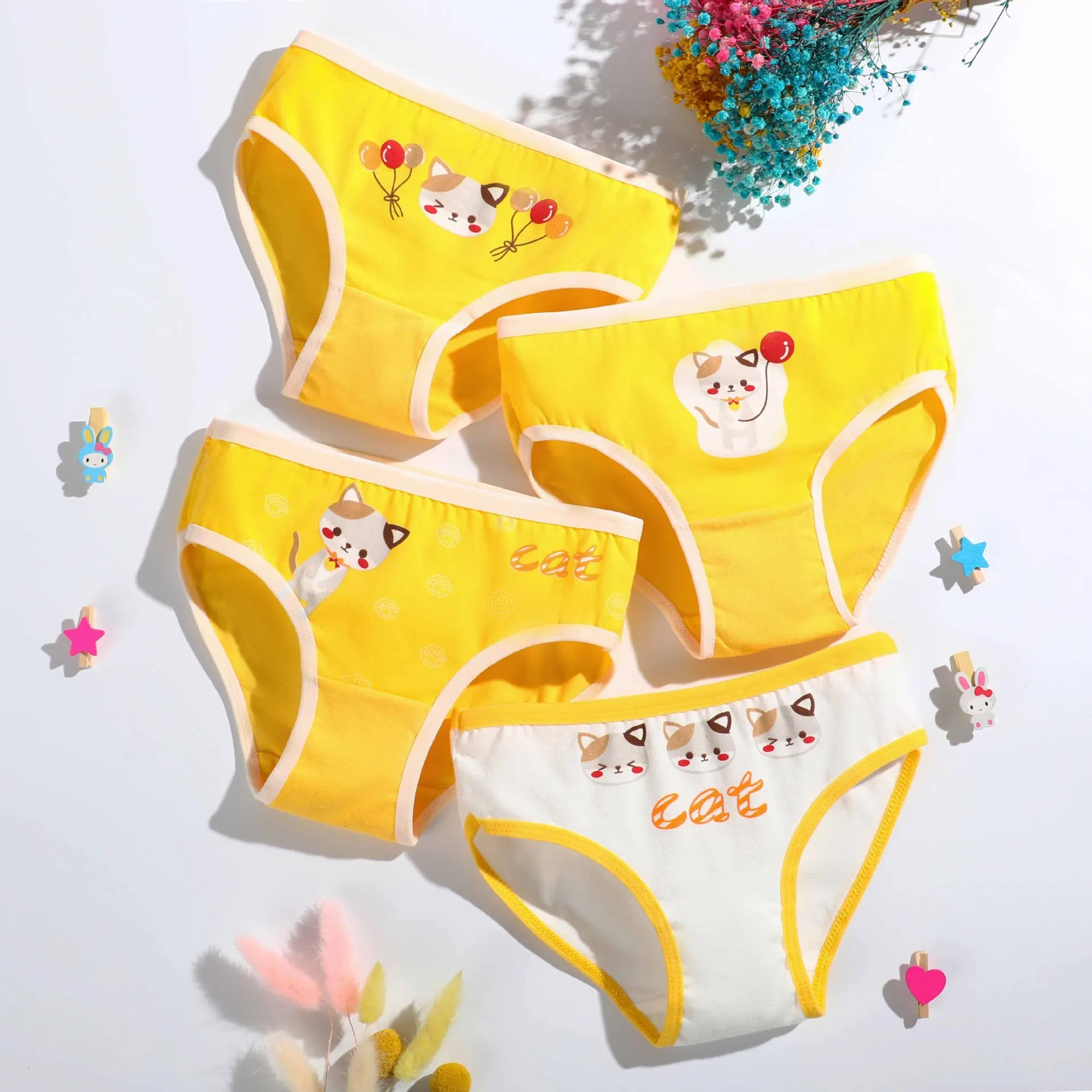 New Design Pure Cotton Baby Girl's Panty Breathable Cartoon