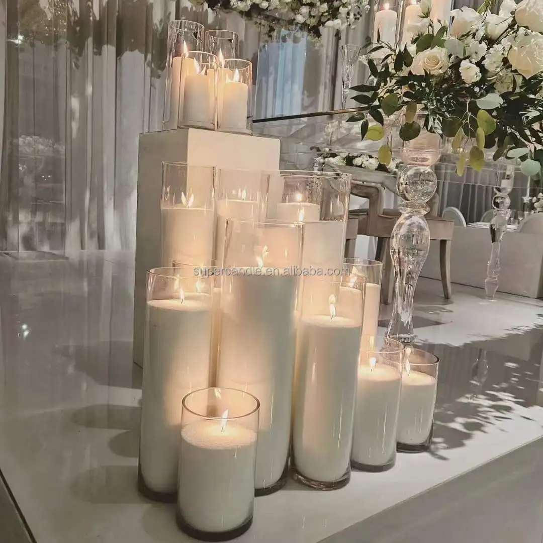 Replying to @addiective Floating pearled candle centerpiece