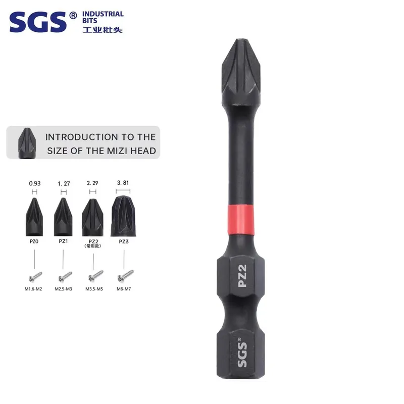 MOYOTEC Source Factory Industrial Grade Pozi Impact Screwdriver Bit S2 Material PZ2 Drill Impact Bit