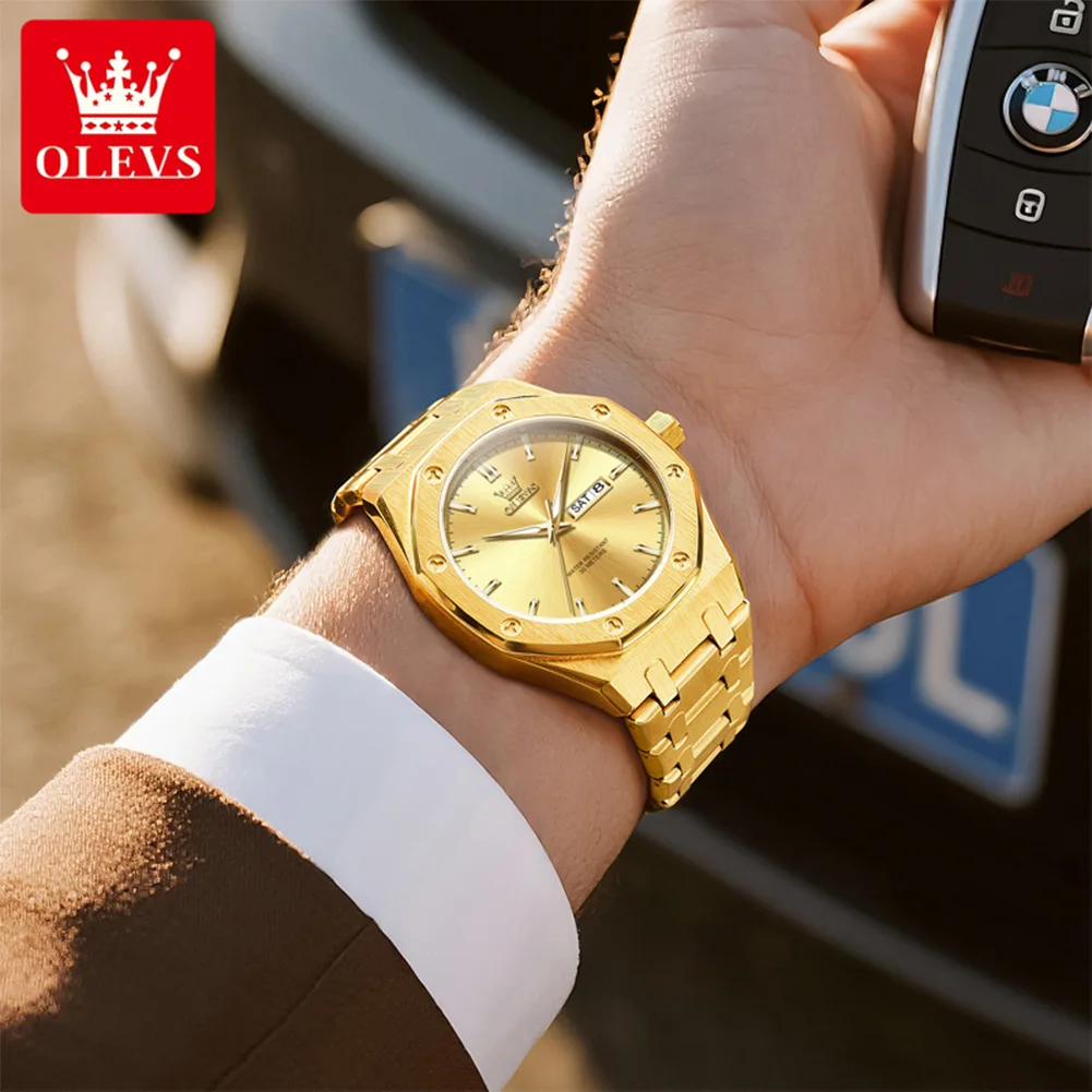 OLEVS 3726 Luxury Gold Waterproof Quartz Watch
