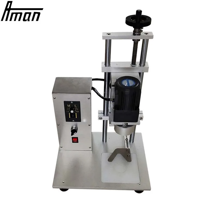 Стеклянная металлическая банка для бутылок винтовой пресс укупорочная машина цена Полуавтоматическая электрическая пластиковая закрывающая крышка бумага дерево