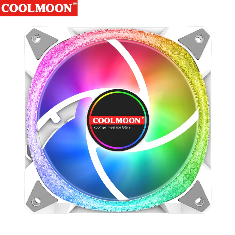 Coolmoon As2 Pwm Argb Fan 120mm Dual Diamond Ring Computer Case Cooling