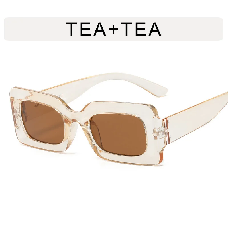 UNOC 2023 New Trendy Sunglasses with Vintage Square Frame Jelly Color Sun Glasses Eyewear Shades for Men Women in Blue Yellow