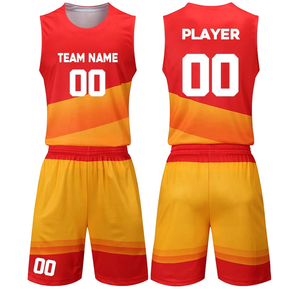 Custom Your Own Team Basketball Uniforms Reversible Basketball Jersey Set Kit For Kids Mens