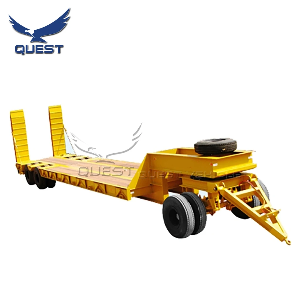 Квест-L40 новые полуприцеп цена 20 тонн 2 оси гидравлического низкорамный прицеп для продажи прицеп для экскаватора