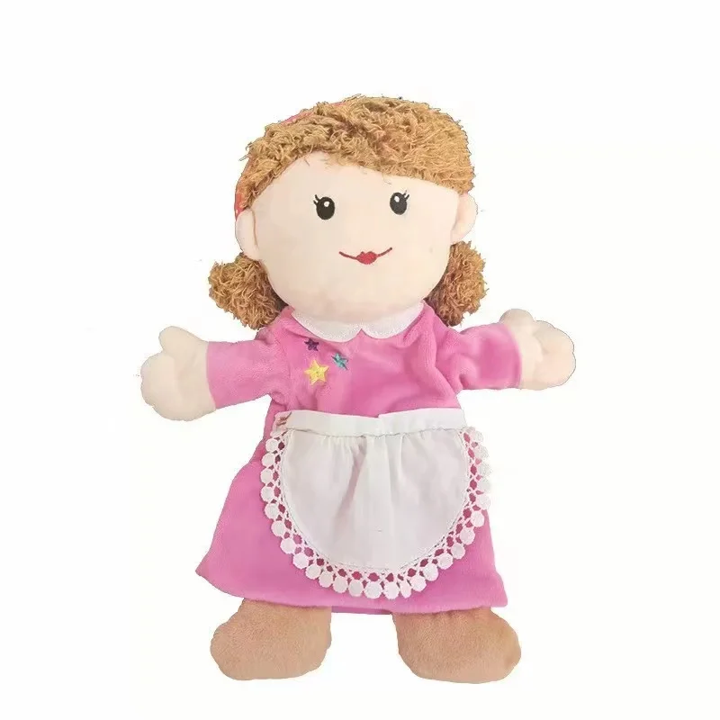 Custom Plush Grandma Doll Puppet 30cm Full Body Hand Puppet for Kids Toy