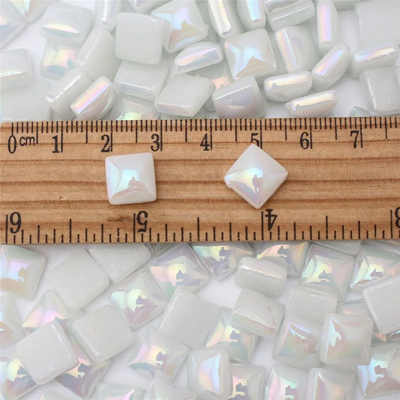 Wholesale Colorful Iridescent Smooth Edge Bulk Diy Mirror Mosaic Pieces Tile for Crafts