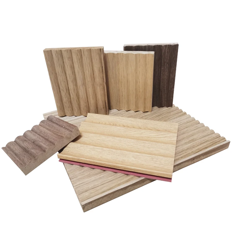 Veneer Faced Flexible Textured Curved MDF Panel for Wall Decoration and Round Furniture