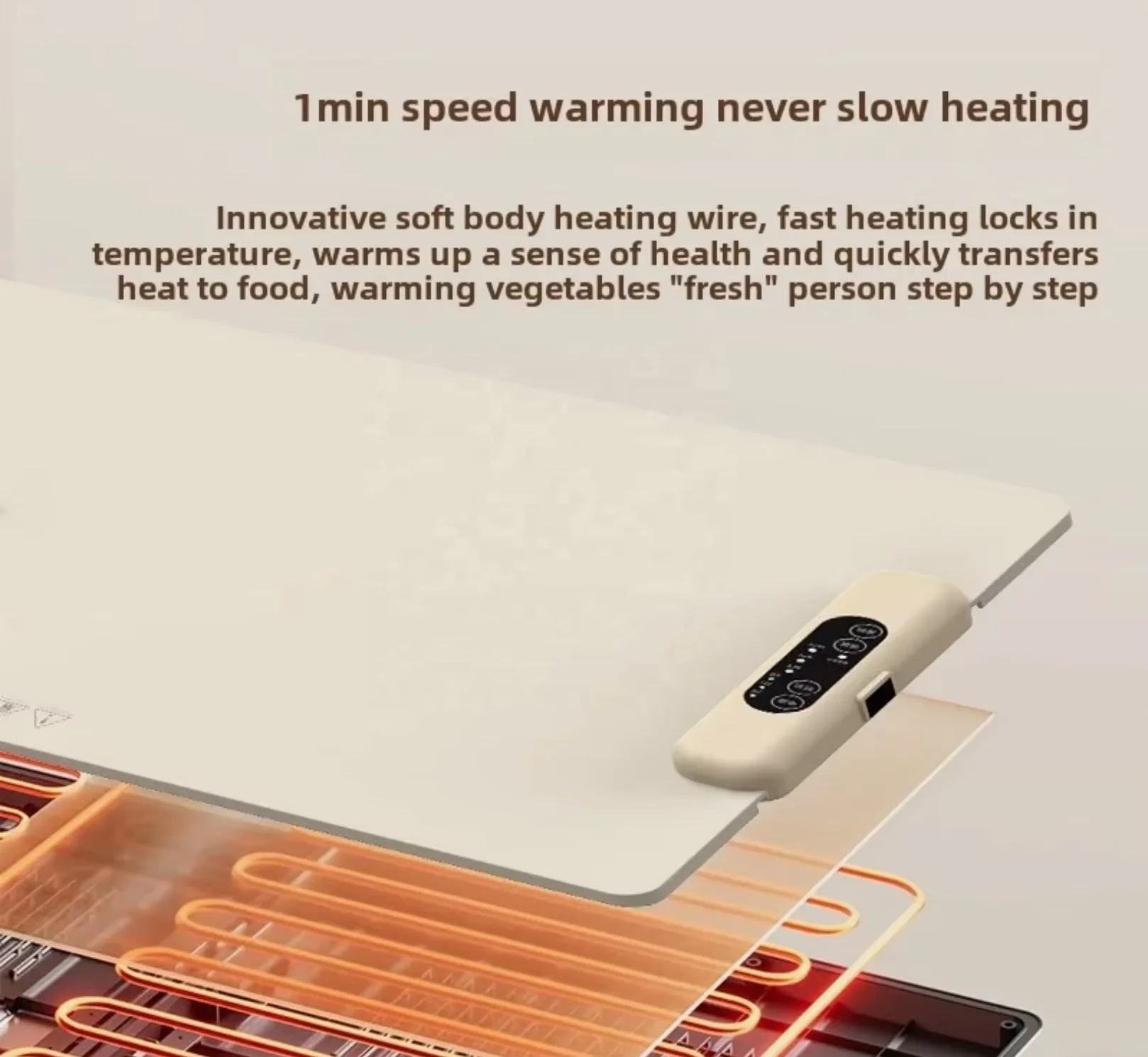 Foldable Thermostat Heating Table Pad Soft Silicone Hot Plate Smart Touch Control Non-Slip and Non-Scald Panel Food Heating Pad 4