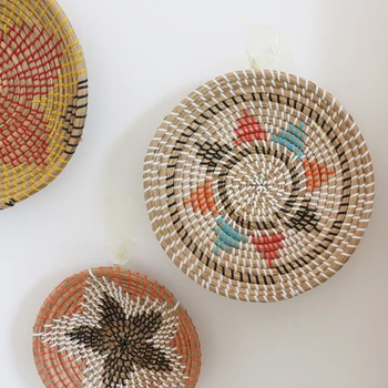 Amazon top seller Vietnam basket decoration for gift woven wall decor baskets OEM acceptable decorative wall hanging art