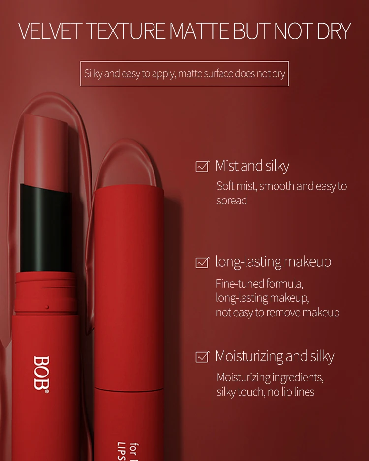 Bob New Style Fashion Longlasting Waterproof Matte Lipstick Set 6