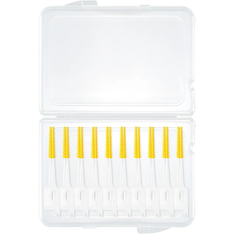 Оптовая продажа пластиковая зубная палочка микро-межзубная щетка силиконовая зубочистка с индивидуальным