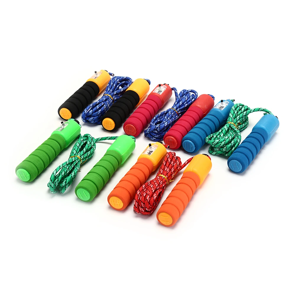 colorful adjustable pvc digital jumping rope soft sponge handle