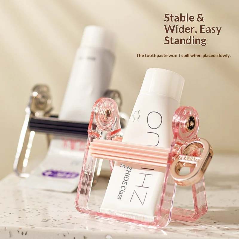 Electroplating Toothpaste Squeezer Household Manual Rotor for Toothpaste Facial Cleanser Skin Care Products Hair Dye