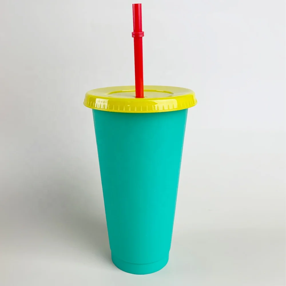 5pcs/set Plastic Cups Tumblers with Lids Straws Reusable Plastic