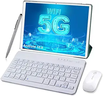 Android Tablet 10 inch,Tablet with Keyboard Mouse 4GB RAM 64GB ROM/128GB, Android 10.0, Dual SIM 4G, 8MP Camera, 8000mAh