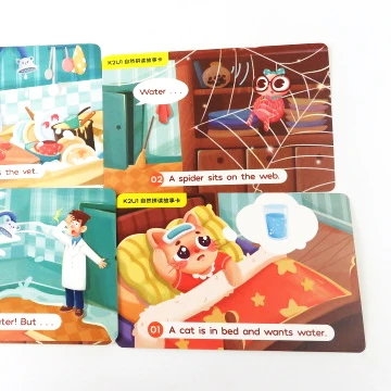 Customized Colorful Printed Children Story World Study Reading  Spelling Flash Cards