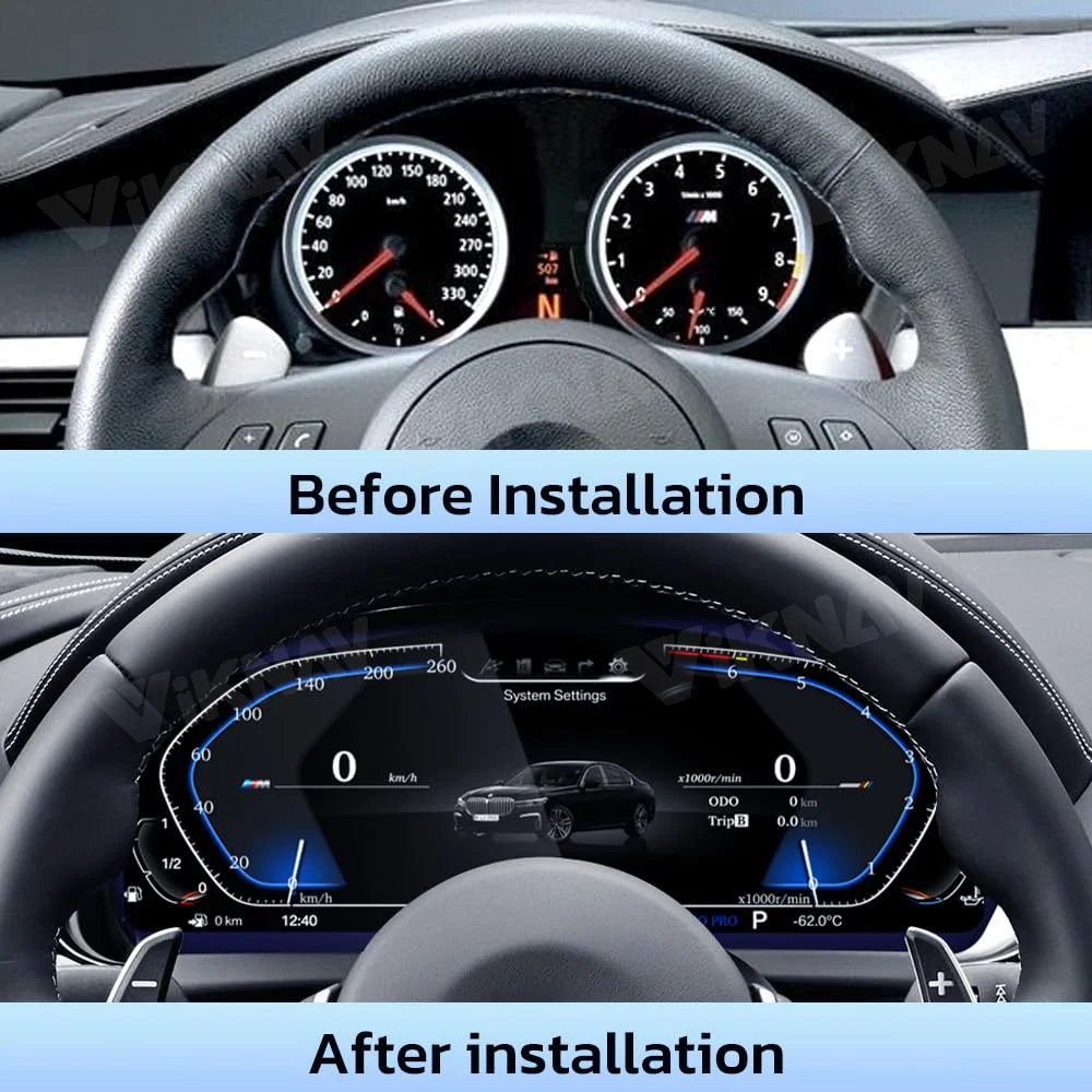 Cruscotto Digitale 10" LCD Per BMW Serie 3 E90/E91/E92/E93 2005-2012, Tachimetro Plug&Play Con 7 UI E Controllo Al Volante - copertina