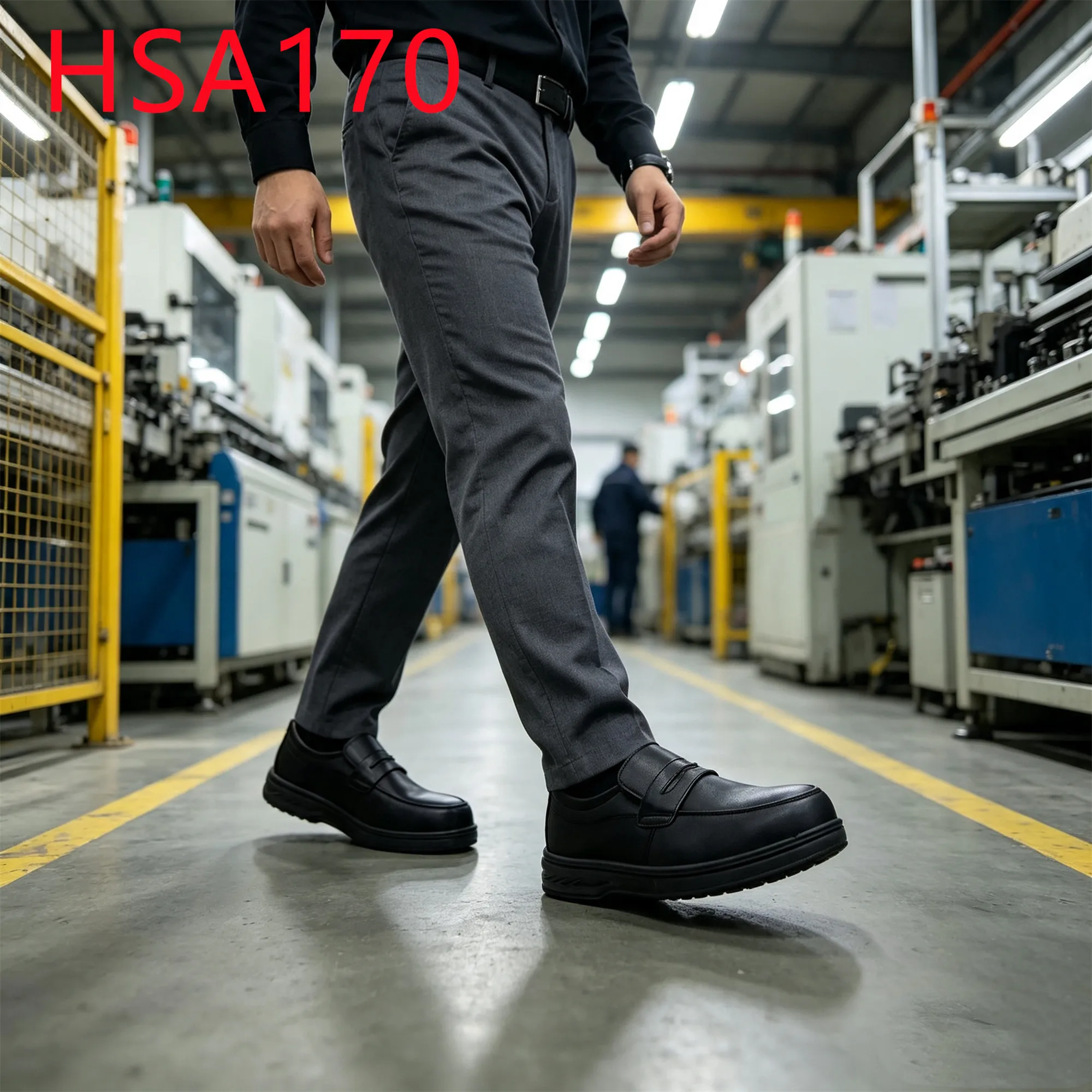 HY,Site Inspection Pull-on Style Anti-hit Hua Singh Manager Safety Shoes Skid-proof PU Injection Sole Leader Work Shoes HSA170