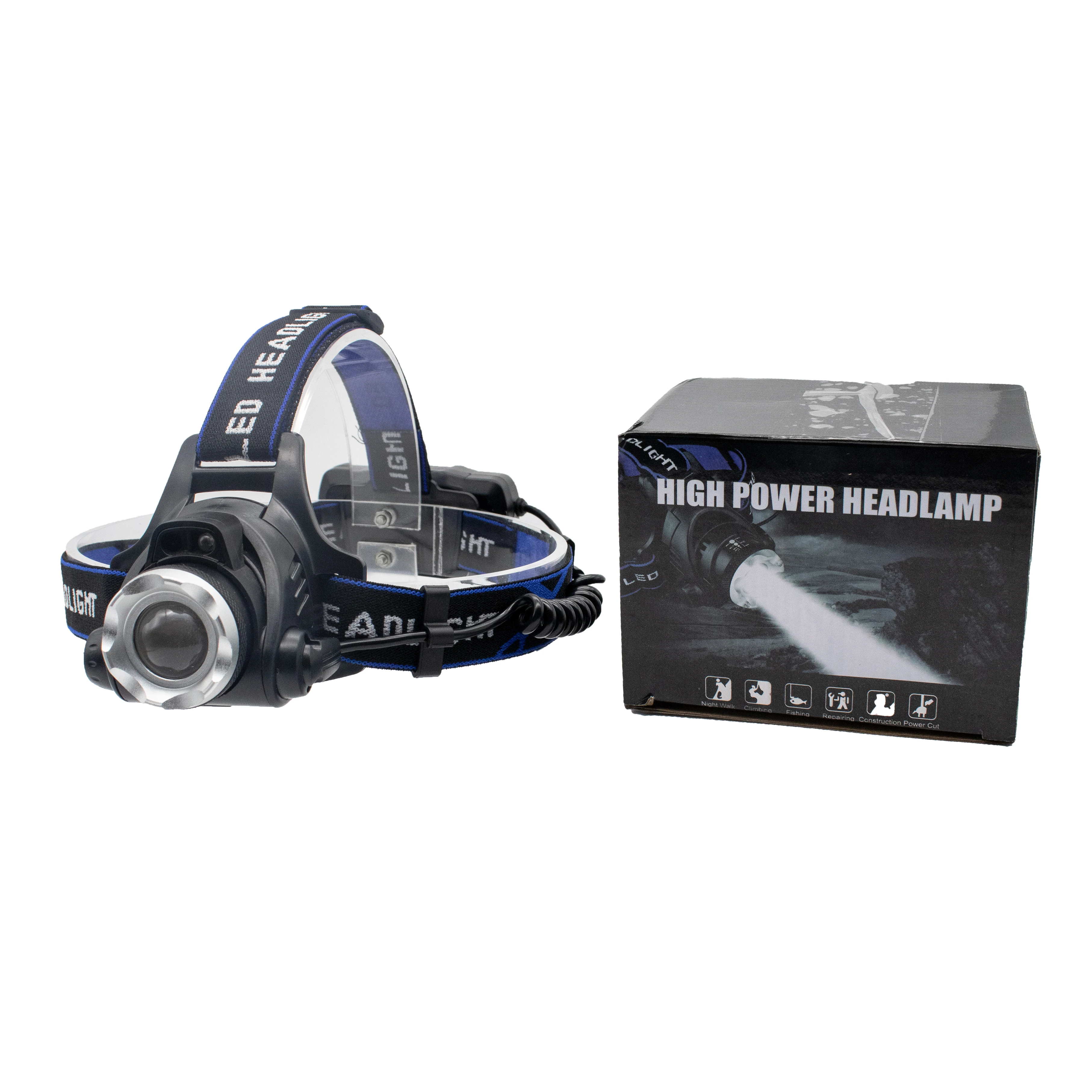 High Power USB Rechargeable Red Light Headlamp Led T6 Head Lights Camping Mining 18650 Lithium Aluminum Head Torch Headlamp manufacture