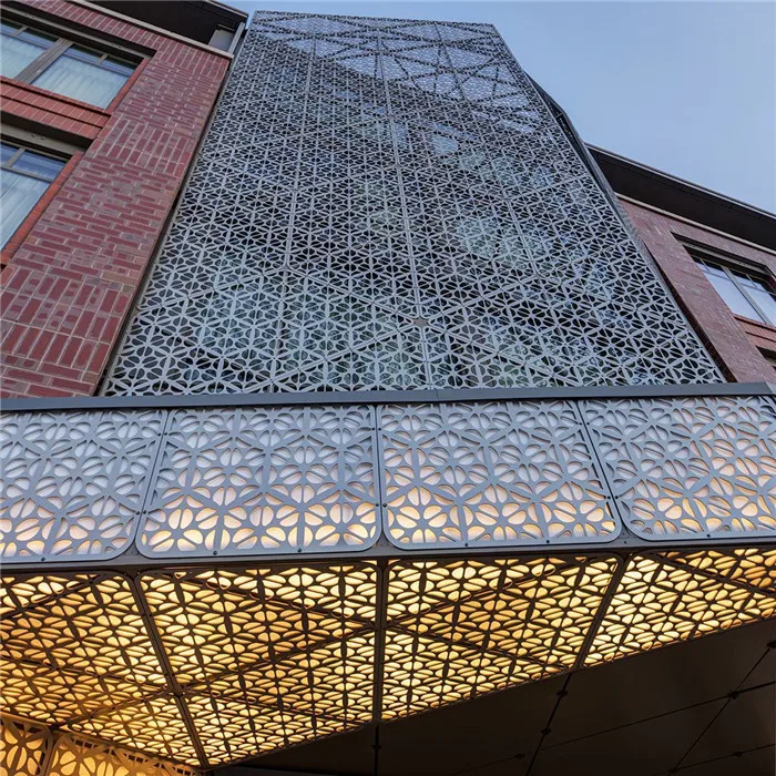New Design Decoration Laser Cutting Pattern Design Aluminium Perforated Exterior Building Facade Panel