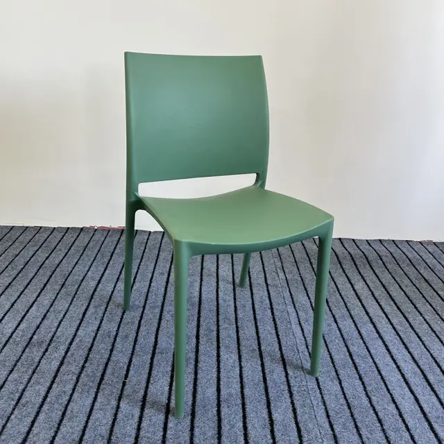 Morden dining chiars home furniture green plastic stackable chair for living room