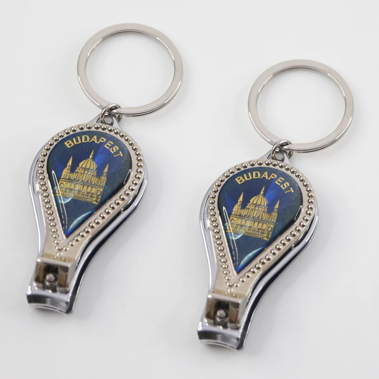 Travelpro Customized Functional Metal Nail Clipper Key Chain Logo Custom Keychain with Picture for Budapest Keyring Souvenirs