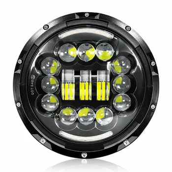 1Pcs Road King LED Headlamp DOT 7 inch LED Motorcycle Headlight Round with Turn Signal Compatible with Har-ley Models