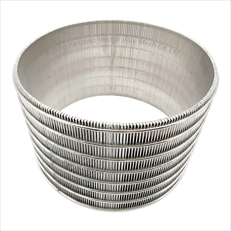 Welded 304 Stainless Steel Sieving Cylinder Slot well Johnson Welded wedge wire screen