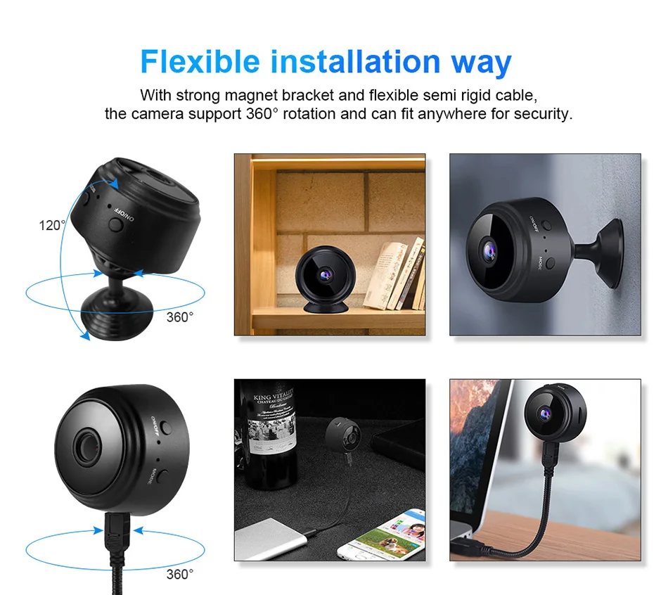 KERUI Selling Customized Logo A9 Mini Camera 1080P Mini Camera Indoor Surveillance System Indoor Outdoor Network Camera