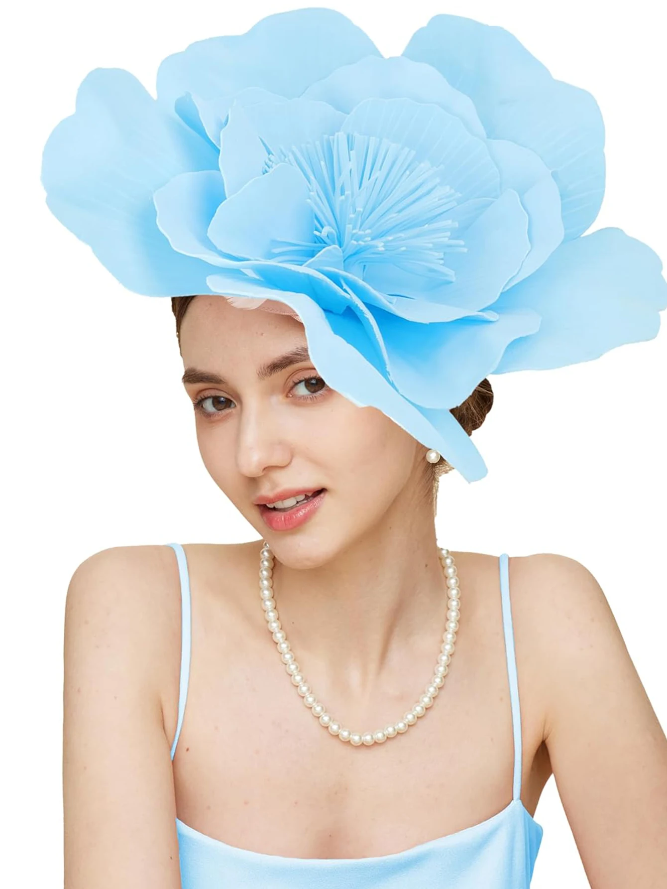 Wholesale Hot Sale Large Foam Flower Fascinator Derby Hats