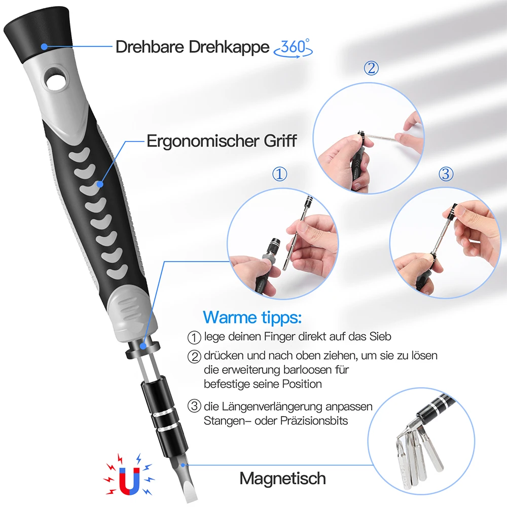 Professional 130-in-1 Multi Bit Screwdriver Set Laptop Mobile Phone DIY Repair Tool Kit Chrome Box Includes Phillips Slotted
