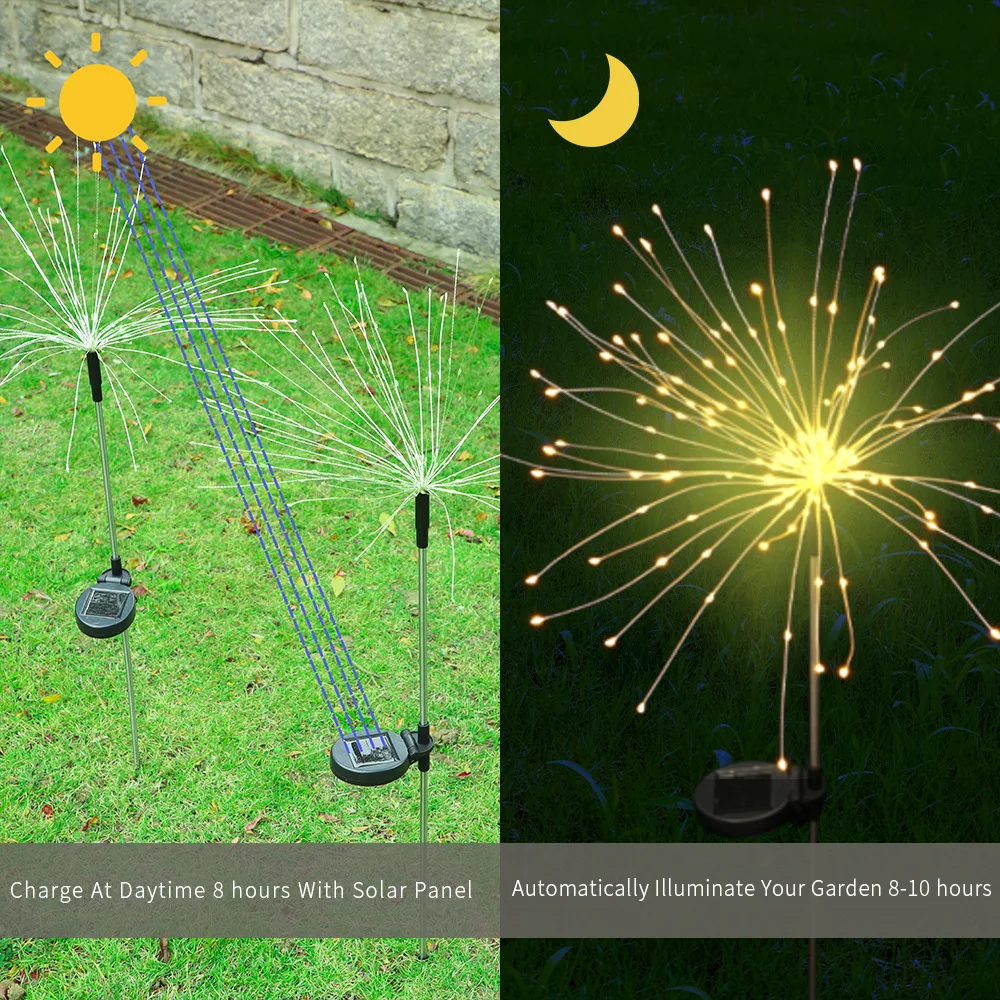 Outdoor solar flower lights LED Full Sky Stars Colorful lights garden decoration party dandelion light strings