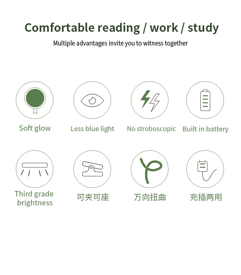 Cold light minimalist led reading desk lamp bedroom desk lamp desktop study creative clip small table lamp