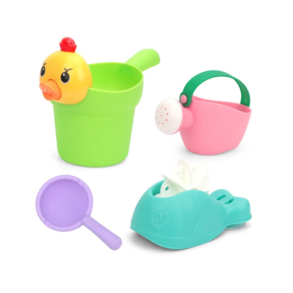 Милая Желтая резиновая утка LGW325 из четырех предметов, детская игрушка для ванны, Китовая ветряная мельница, игрушка