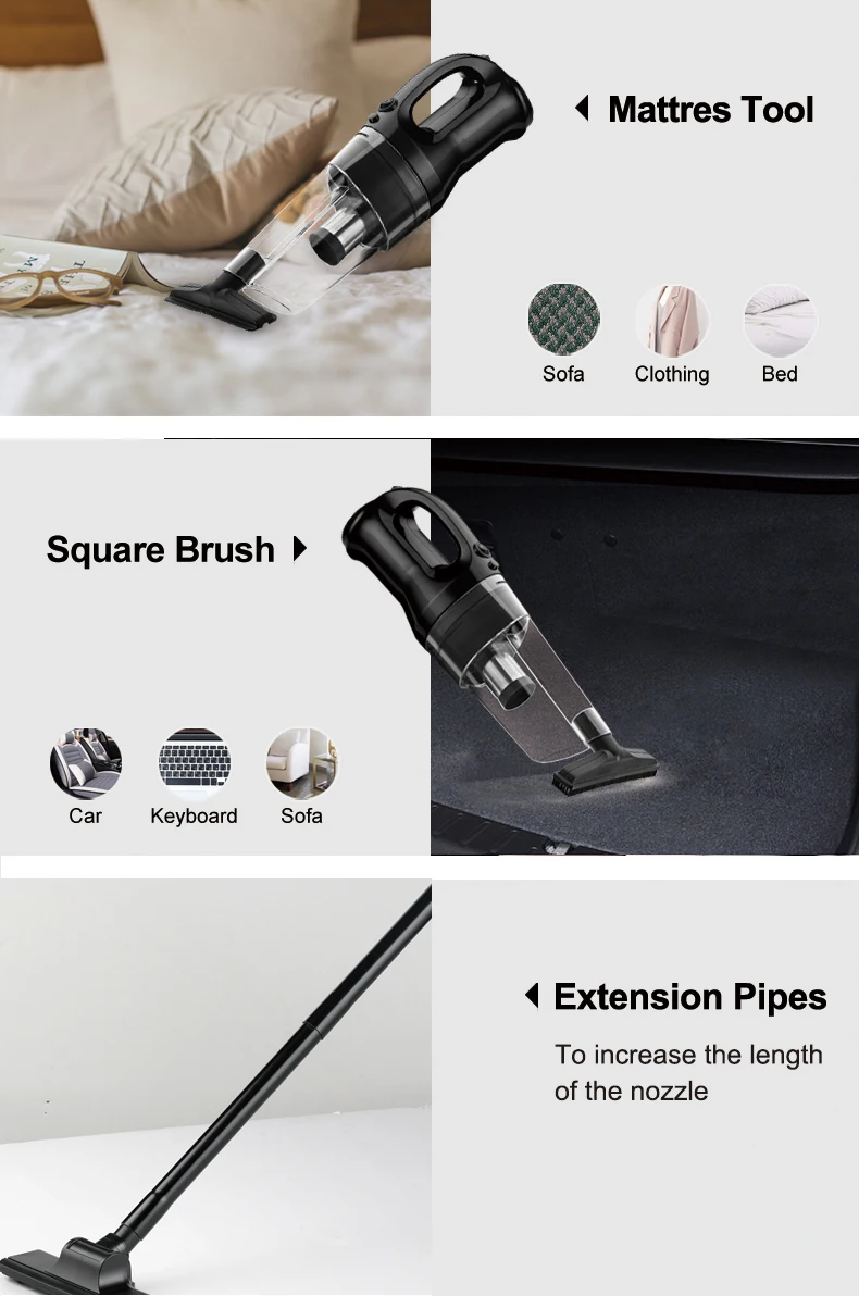 Shimono Batteries Powered Rechargeable Portable Cyclone Vacuum Cleaner