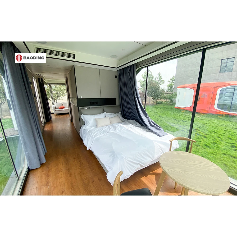 38 M2 Model E7 Solar Capsule House With 2 Bedroom Kitchen Bathroom Luxury Apple Cabin Capsule Home Vessel House Modular Homes