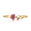 Bracciale stile aperto con garofano rosa