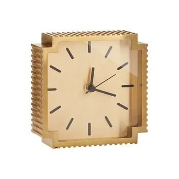 CNC Machining Turning Custom Charming Polished Brass Desk Clock Frame with Elegance Style