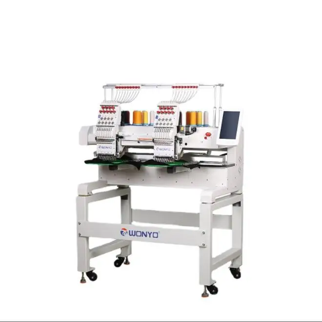 Компьютер с одной головкой двойной промышленная вышивальная машина 12 иглами маленькие бытовые вышивочные машины для шляп и