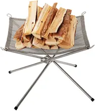 Portable Foldable Camping Burning Stand Stainless Steel Mesh Outdoor Wood Holder Fire Pit