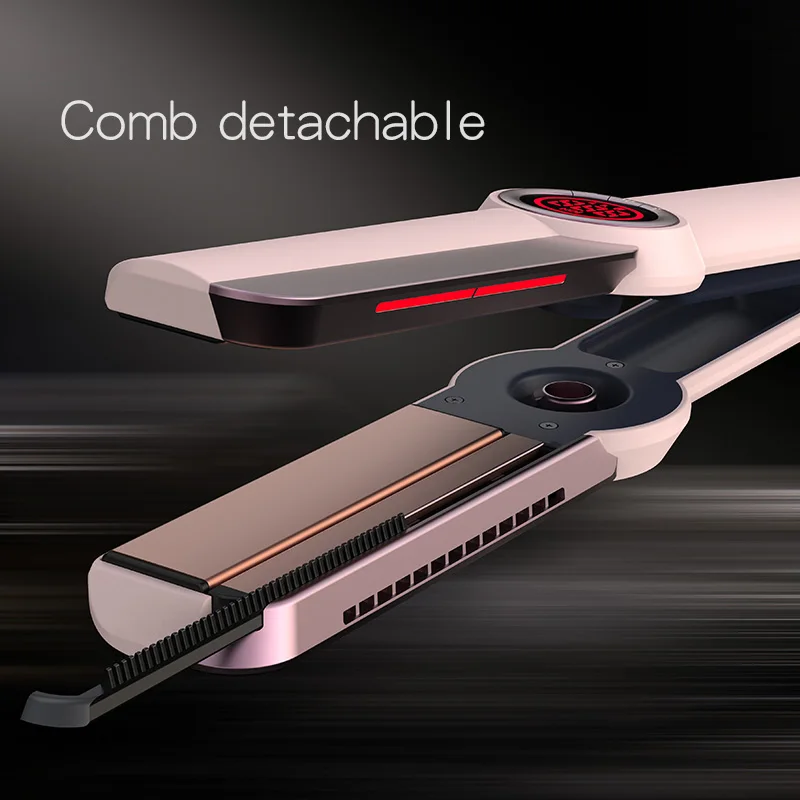 SMET Professional Ceramic Coating Infrared Ionic Flat Iron Hair Straightener LCD Digital Temperature Lockable Handle Household