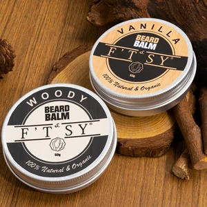 Custom Sandalwood Vanilla Beard Balm Wax Man Vegan Organic Herbal Beard Care Kit Refreshing Moisturizer Softener OEM Supply