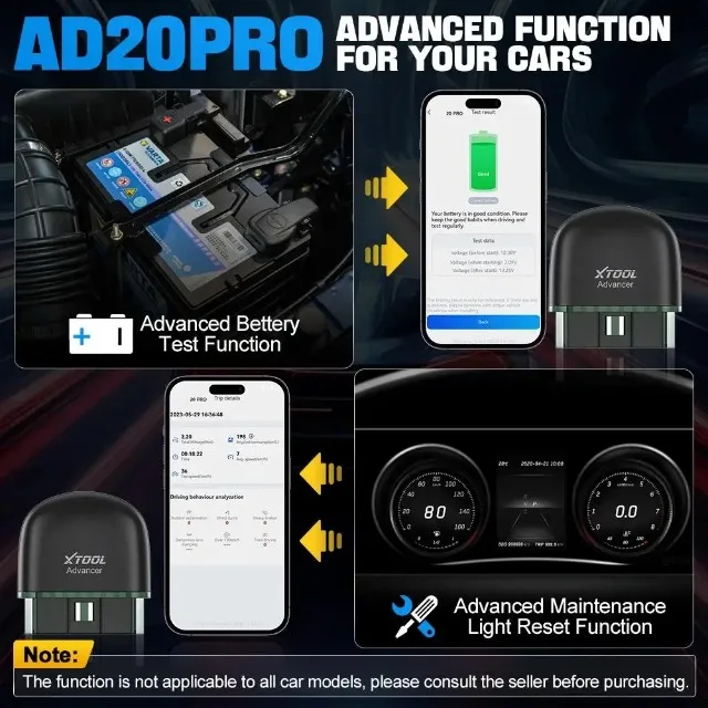 XTOOL AD20 PRO OBD2 cáner inalámbrico BT herramienta de diagnóstico de coche con todo el sistema lector de código de caneo reinicio de aceite transparente para iPhone Android - AliExprs 34